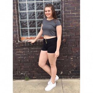 High Rise Black Shorts